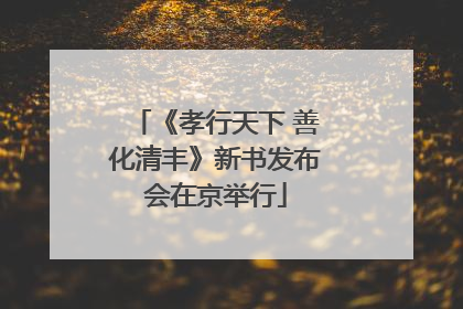 《孝行天下 善化清丰》新书发布会在京举行