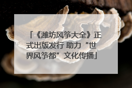 《潍坊风筝大全》正式出版发行 助力“世界风筝都”文化传播