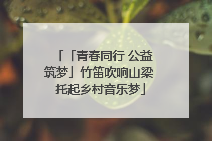 「青春同行 公益筑梦」竹笛吹响山梁 托起乡村音乐梦