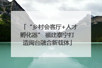“乡村会客厅+人才孵化器” 福建泰宁打造闽台融合新载体