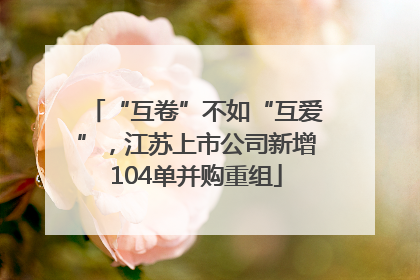 “互卷”不如“互爱”，江苏上市公司新增104单并购重组