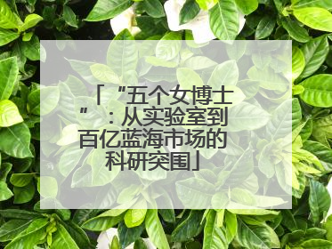 “五个女博士”：从实验室到百亿蓝海市场的科研突围
