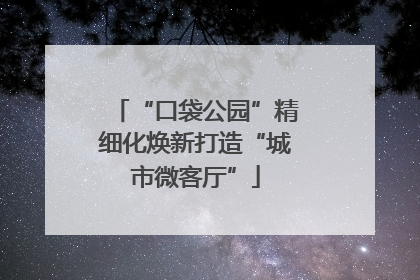 “口袋公园”精细化焕新打造“城市微客厅”