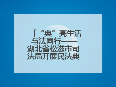 “典”亮生活 与法同行——湖北省松滋市司法局开展民法典宣传系列活动
