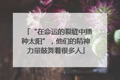“在命运的裂缝中播种太阳”，他们的精神力量鼓舞着很多人