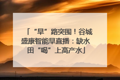 “旱”路突围！谷城盛康智能旱直播：缺水田“喝”上高产水