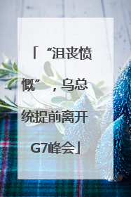 “沮丧愤慨”，乌总统提前离开G7峰会