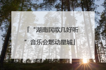 “湖南民歌几好听”音乐会燃动星城