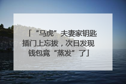 “马虎”夫妻家钥匙插门上忘拔，次日发现钱包竟“蒸发”了