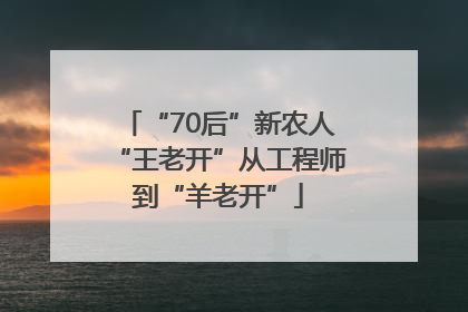 “70后”新农人“王老开”从工程师到“羊老开”