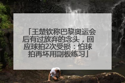 王楚钦称巴黎奥运会后有过放弃的念头，回应球拍2次受损：怕球拍再坏用副板练习