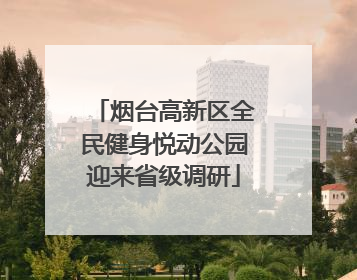 烟台高新区全民健身悦动公园迎来省级调研