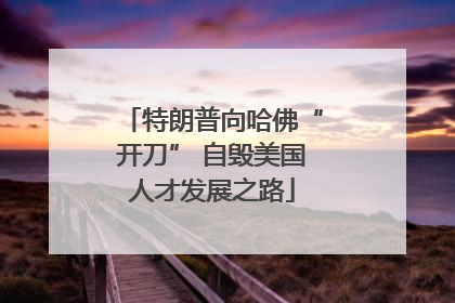特朗普向哈佛“开刀” 自毁美国人才发展之路