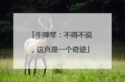 牛弹琴：不得不说，这真是一个奇迹
