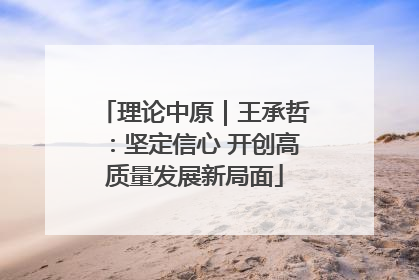 理论中原｜王承哲：坚定信心 开创高质量发展新局面