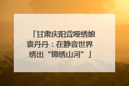 甘肃庆阳聋哑绣娘袁丹丹：在静音世界绣出“锦绣山河”