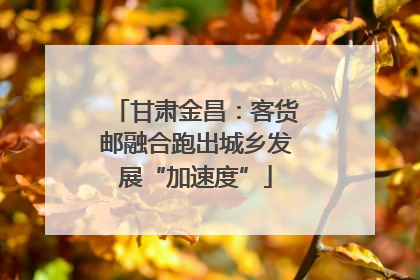 甘肃金昌：客货邮融合跑出城乡发展“加速度”