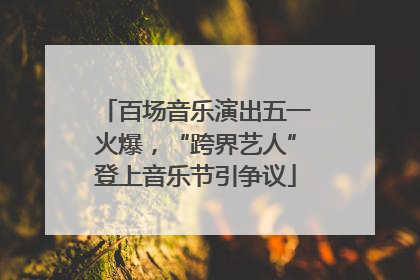 百场音乐演出五一火爆，“跨界艺人”登上音乐节引争议