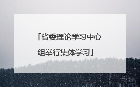 省委理论学习中心组举行集体学习
