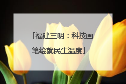 福建三明：科技画笔绘就民生温度