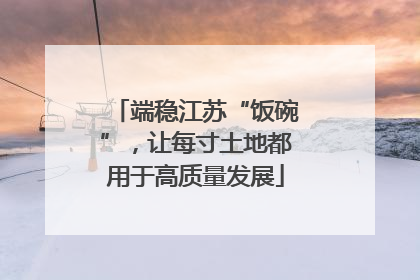 端稳江苏“饭碗”，让每寸土地都用于高质量发展