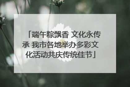 端午粽飘香 文化永传承 我市各地举办多彩文化活动共庆传统佳节