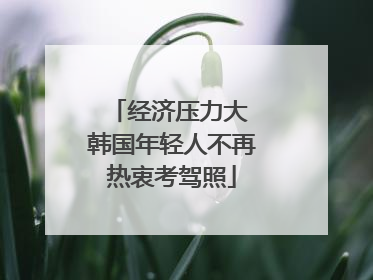 经济压力大 韩国年轻人不再热衷考驾照