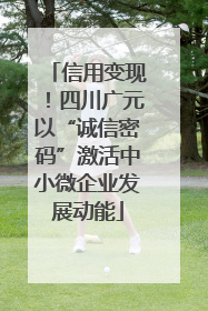 信用变现！四川广元以“诚信密码”激活中小微企业发展动能