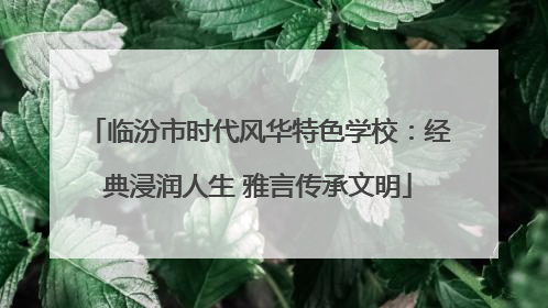 临汾市时代风华特色学校：经典浸润人生 雅言传承文明