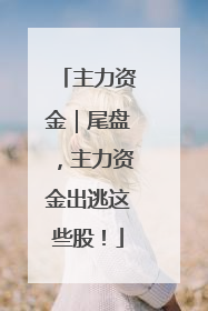 主力资金｜尾盘，主力资金出逃这些股！