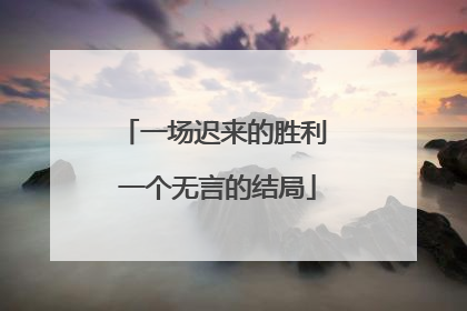 一场迟来的胜利 一个无言的结局
