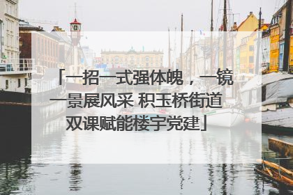 一招一式强体魄，一镜一景展风采 积玉桥街道双课赋能楼宇党建