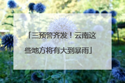 三预警齐发！云南这些地方将有大到暴雨