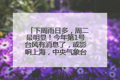 下周雨日多，周二最明显！今年第1号台风有消息了，或影响上海，中央气象台连发六预警