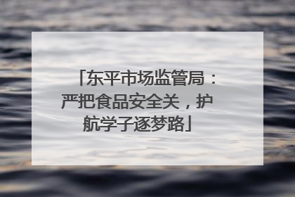 东平市场监管局：严把食品安全关，护航学子逐梦路