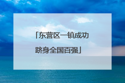 东营区一镇成功跻身全国百强