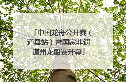中国龙舟公开赛（道县站）暨国家非遗道州龙船赛开幕