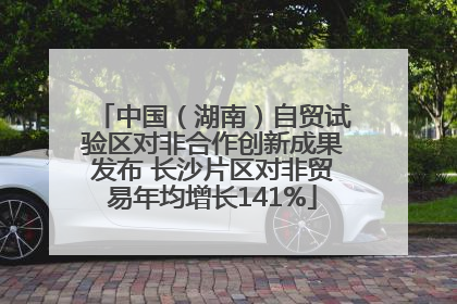 中国（湖南）自贸试验区对非合作创新成果发布 长沙片区对非贸易年均增长141%