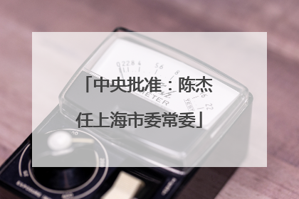 中央批准：陈杰任上海市委常委