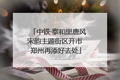 中铁·泰和里唐风宋韵主题街区开市 郑州再添好去处
