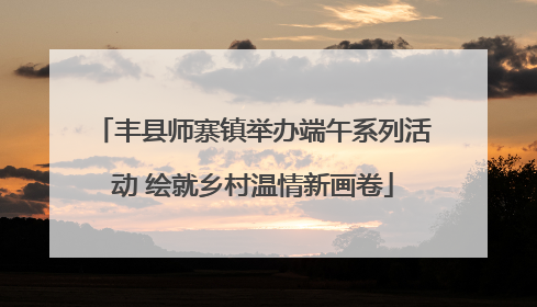 丰县师寨镇举办端午系列活动 绘就乡村温情新画卷
