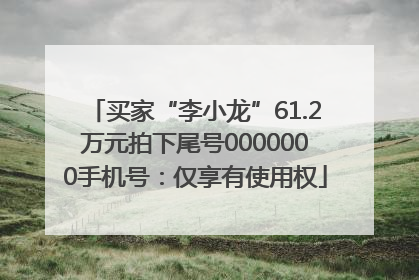 买家“李小龙”61.2万元拍下尾号0000000手机号：仅享有使用权