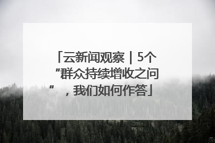 云新闻观察｜5个“群众持续增收之问”，我们如何作答