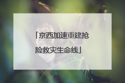 京西加速重建抢险救灾生命线