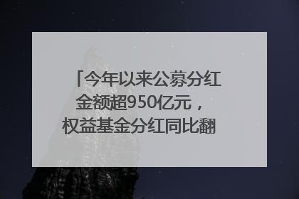 今年以来公募分红金额超950亿元，权益基金分红同比翻倍｜招财猫