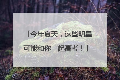 今年夏天，这些明星可能和你一起高考！