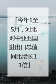 今年1至5月，河北对中亚五国进出口总值同比增长1.1倍