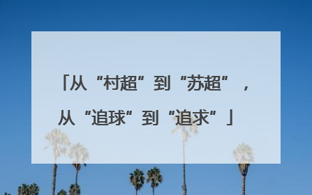 从“村超”到“苏超”，从“追球”到“追求”