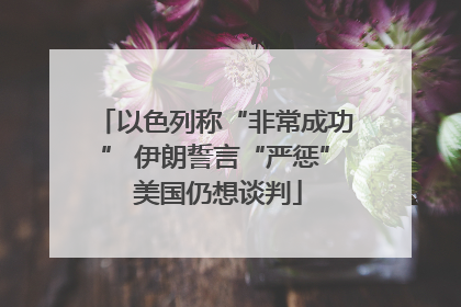 以色列称“非常成功” 伊朗誓言“严惩” 美国仍想谈判