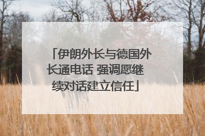 伊朗外长与德国外长通电话 强调愿继续对话建立信任